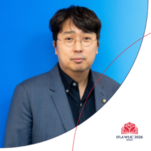A portrait image of Jiho Cha, a keynote speaker at WLIC 2026