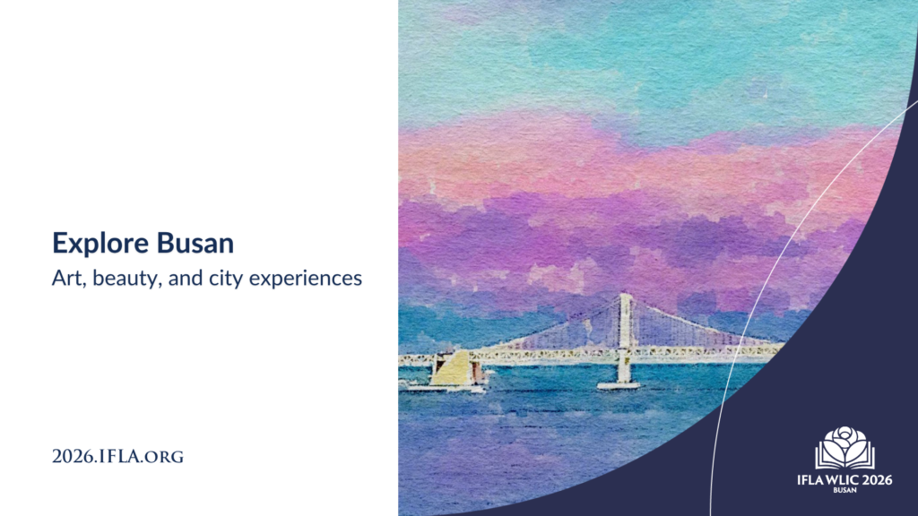 A watercolour painting of a bridge in Busan on water