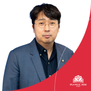 A portrait image of Jiho Cha, a keynote speaker at WLIC 2026